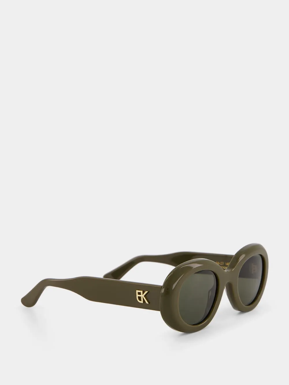 Olive Green Oval Queen Sunglasses sold by Fashion Clinic product image thumbnail 2