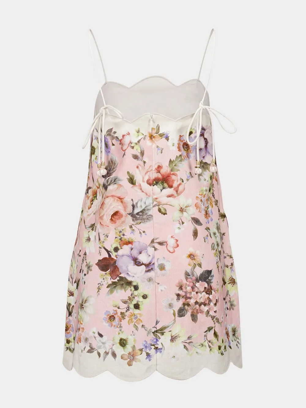 Floral Pink Acacia Scallop Mini Dress sold by Fashion Clinic product image thumbnail 3