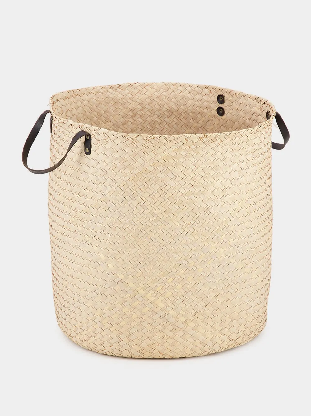 Handmade Laundry Basket with Leather Handles sold by Fashion Clinic
