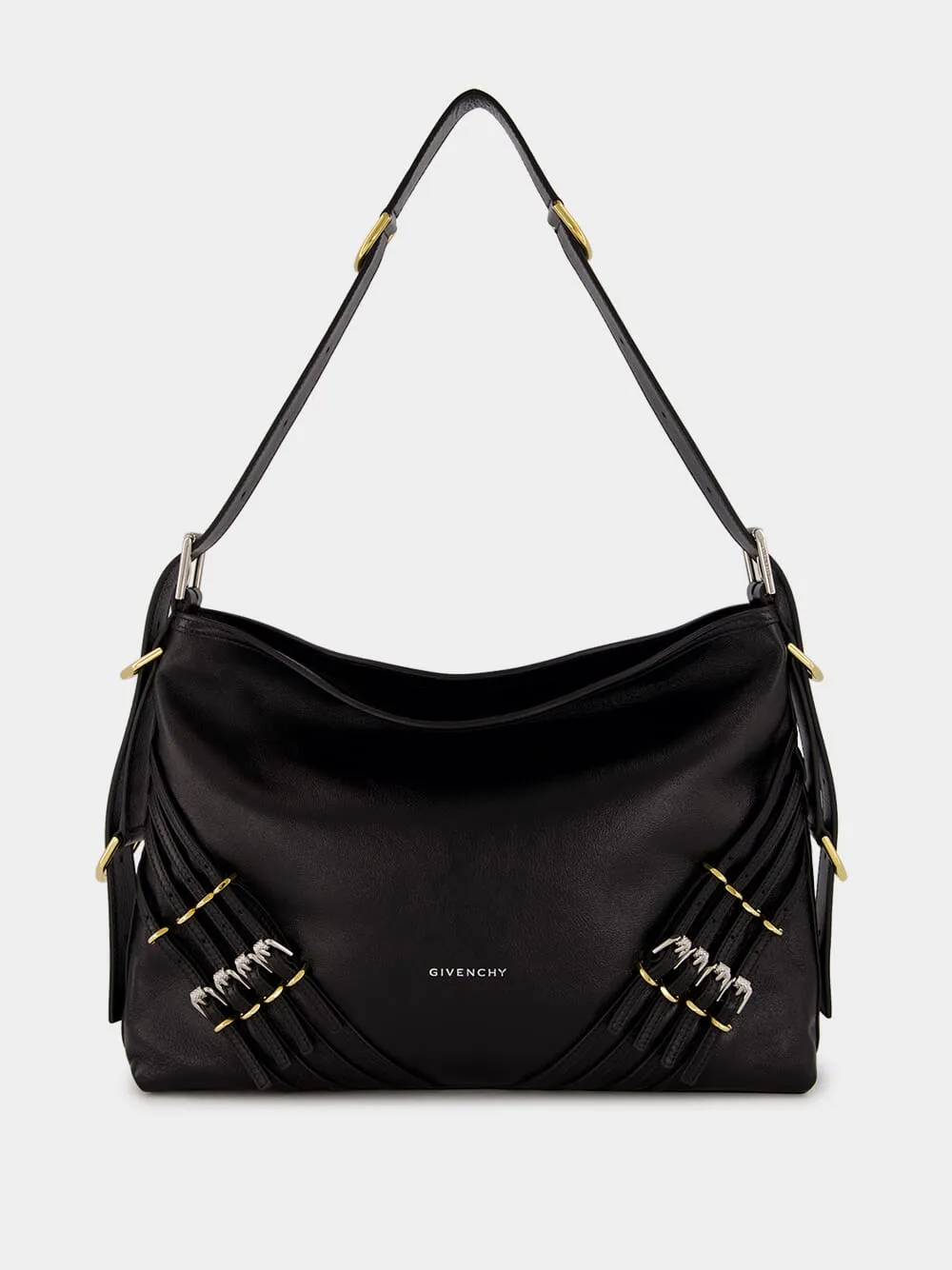Black Medium Voyou Bag with Buckles sold by Fashion Clinic