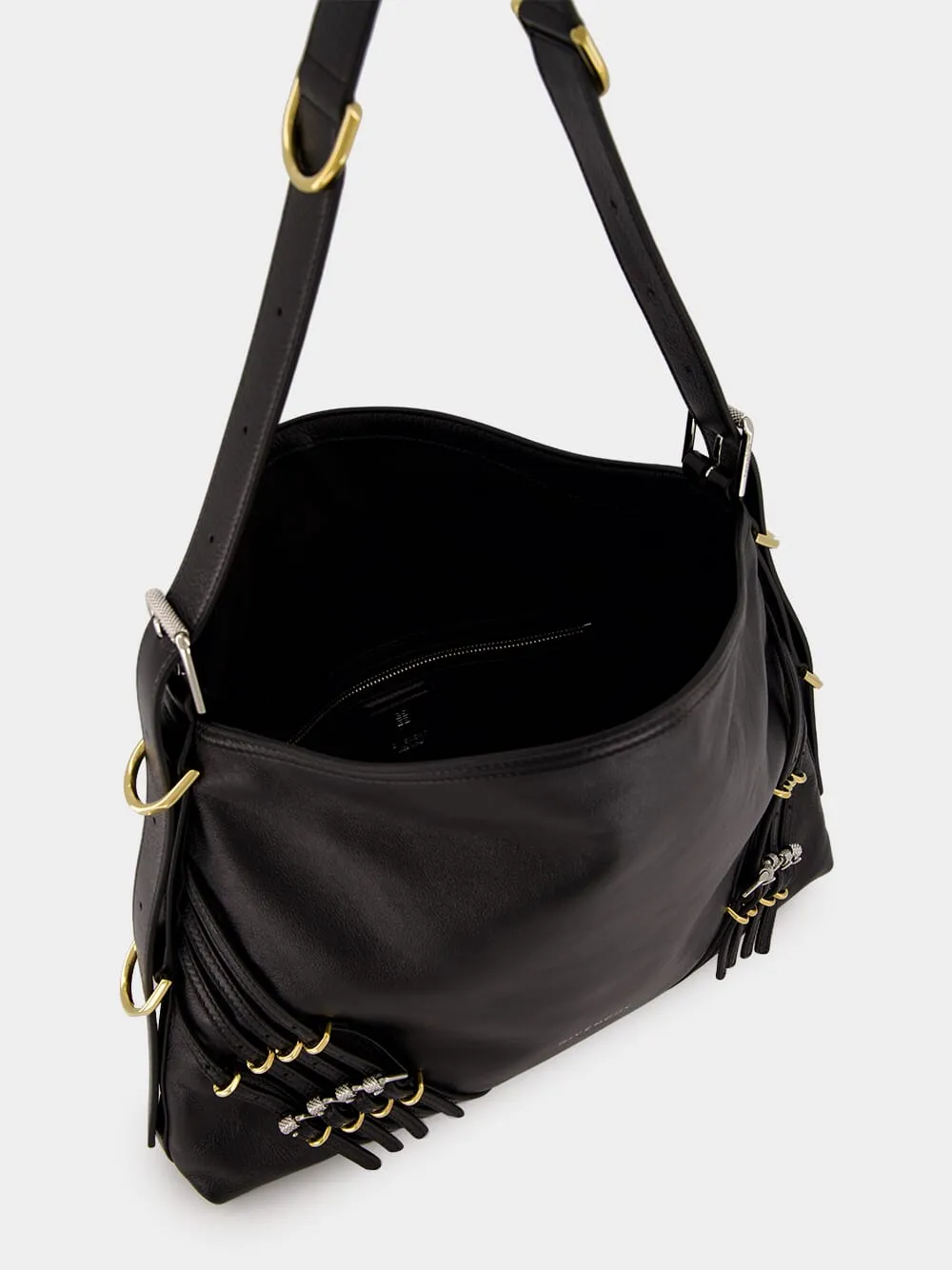 Black Medium Voyou Bag with Buckles sold by Fashion Clinic product image thumbnail 5