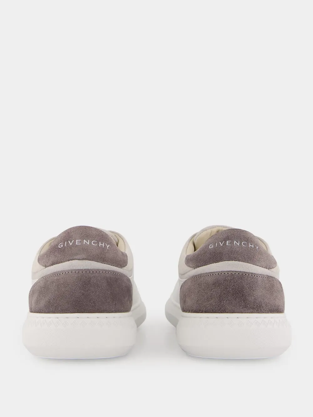 White & Grey G Set Leather and Suede Sneakers sold by Fashion Clinic product image thumbnail 5