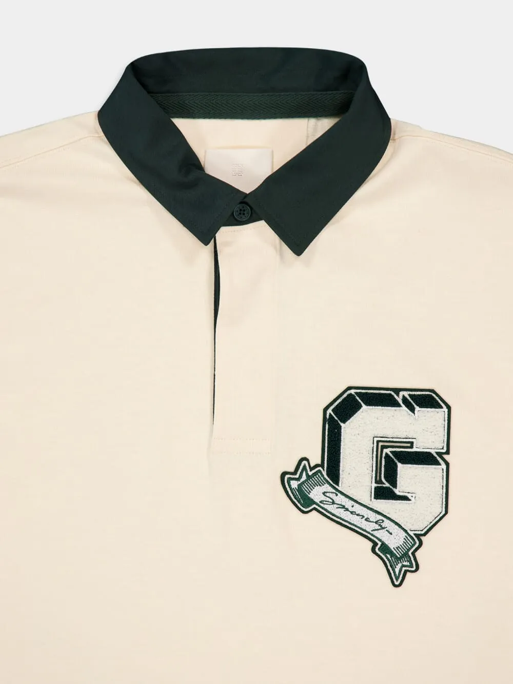 Cream Long-Sleeve Rugby Polo sold by Fashion Clinic product image thumbnail 3