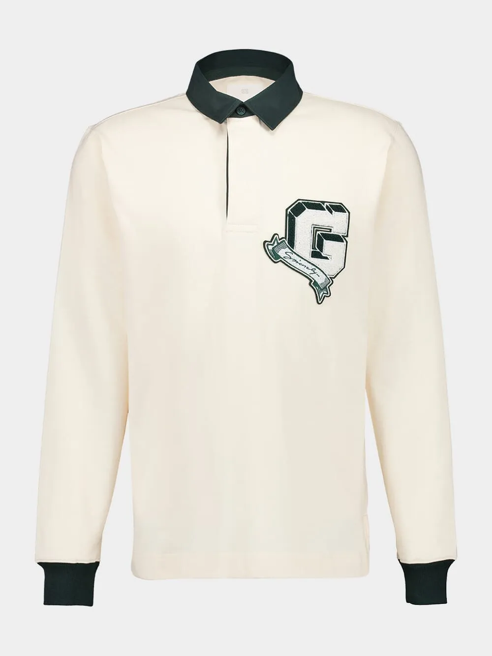 Cream Long-Sleeve Rugby Polo sold by Fashion Clinic