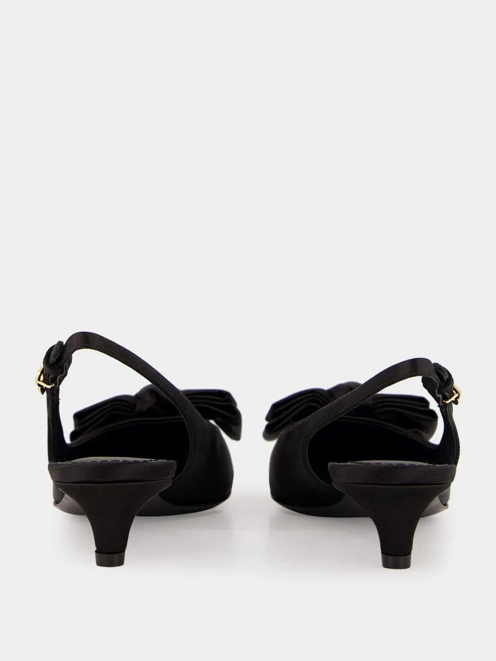Black Satin Bow Slingbacks sold by Fashion Clinic product image thumbnail 5