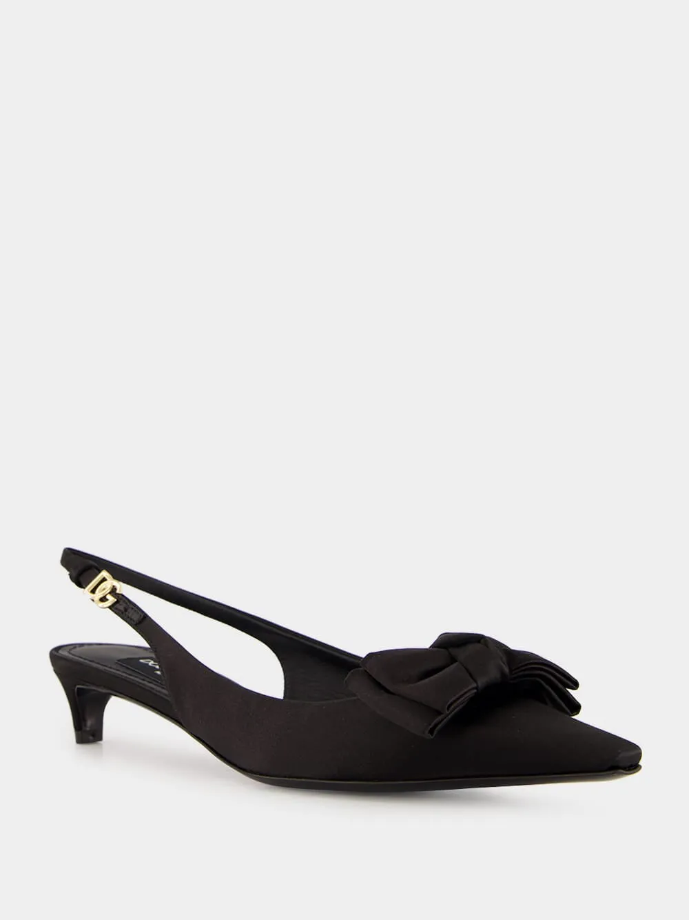 Black Satin Bow Slingbacks sold by Fashion Clinic product image thumbnail 2