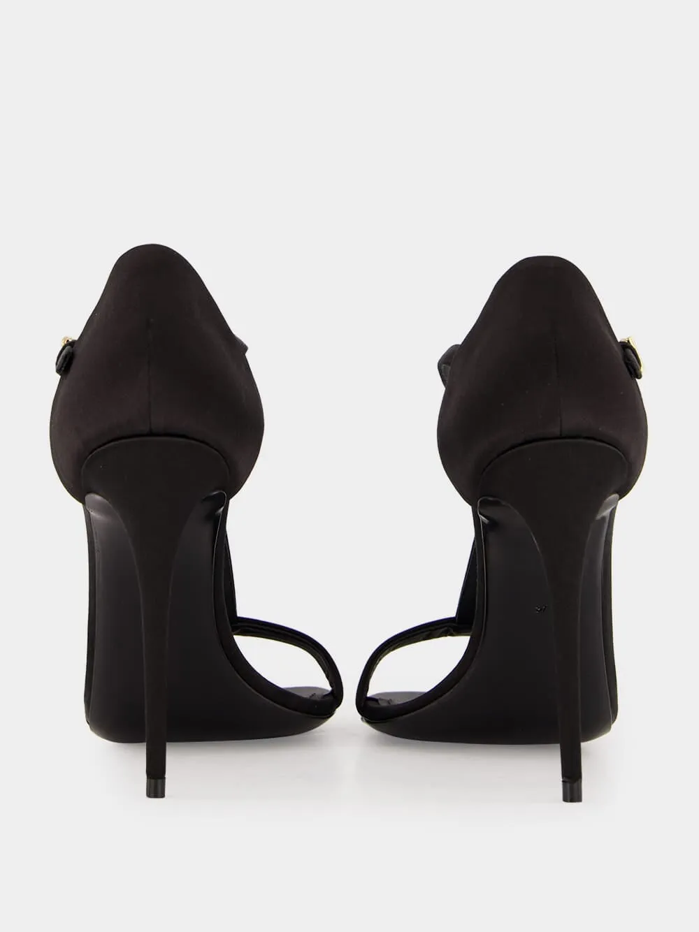 Black Satin T-Bar Sandals sold by Fashion Clinic product image thumbnail 5