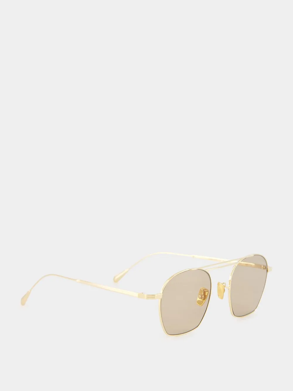 18K Gold Octagonal Aviator Sunglasses sold by Fashion Clinic product image thumbnail 2