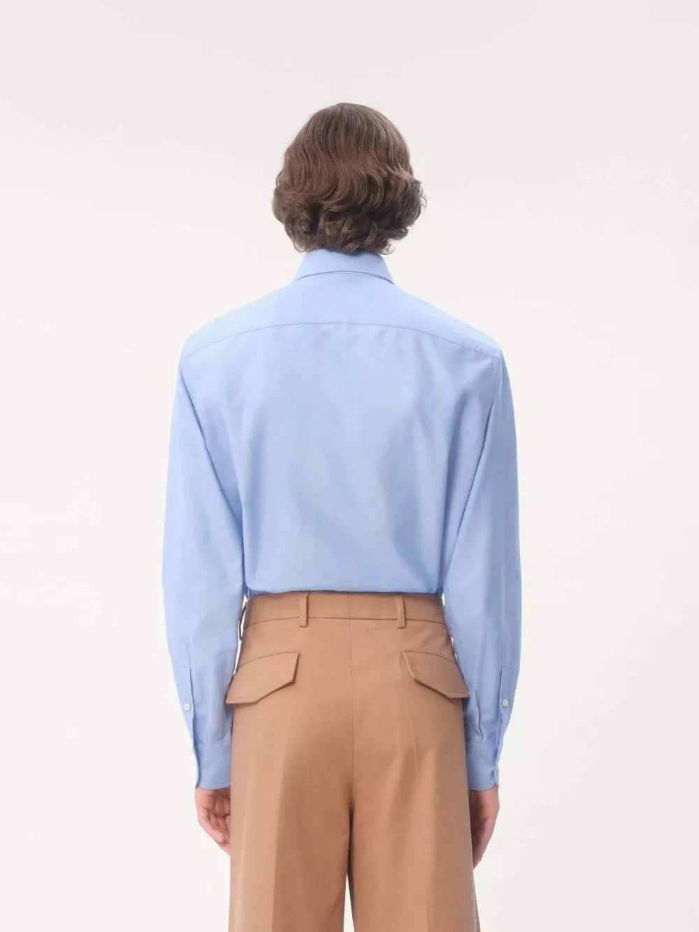 Sky Blue VLogo Embroidered Cotton Shirt sold by Fashion Clinic product image thumbnail 4