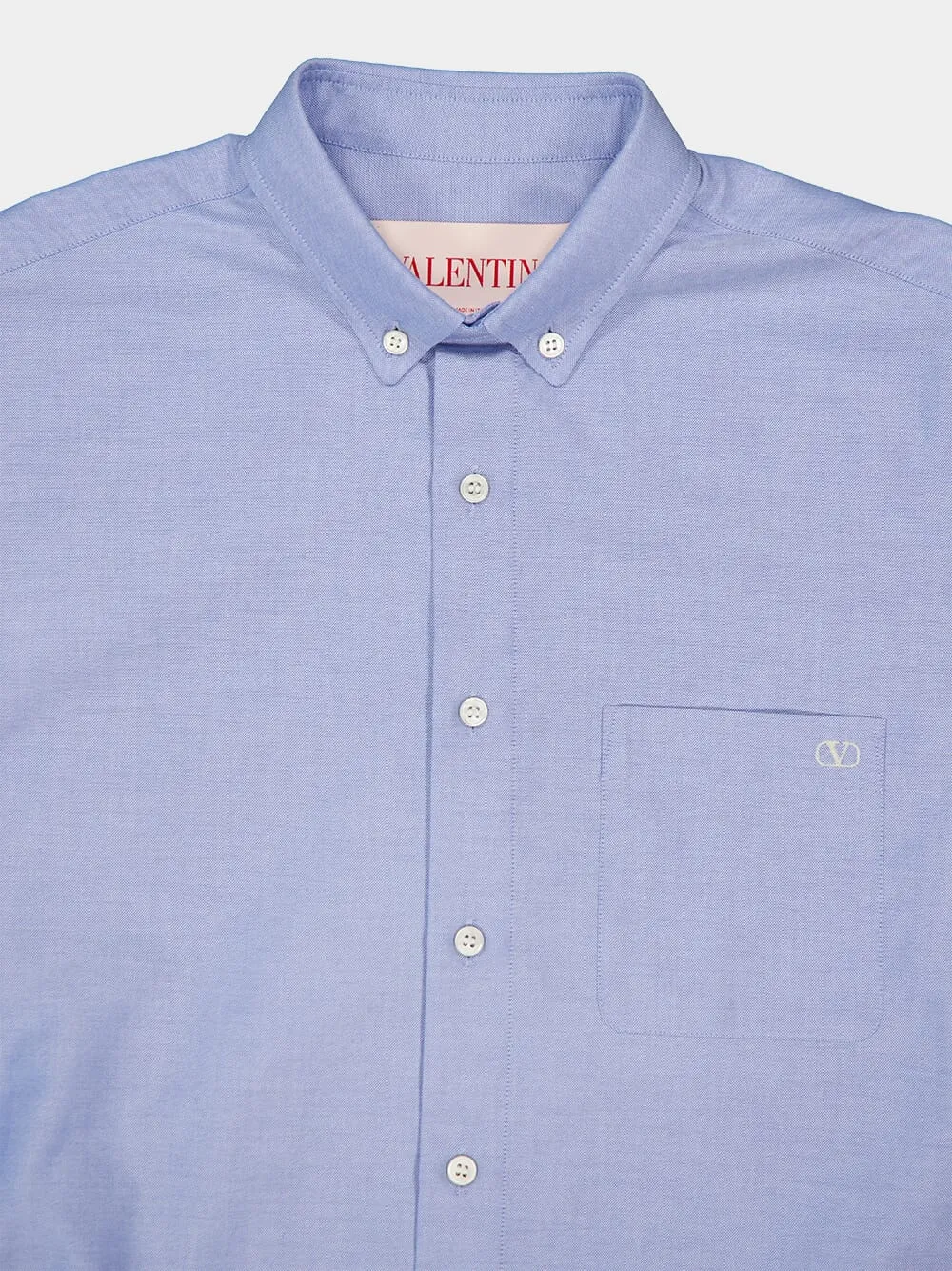 Sky Blue VLogo Embroidered Cotton Shirt sold by Fashion Clinic product image thumbnail 5