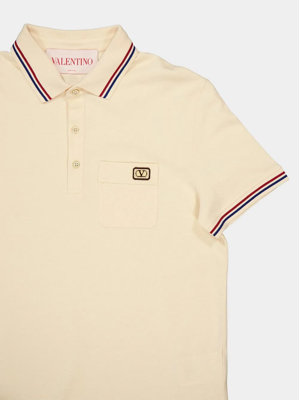 Cream Embroidered Dreamatic Cotton Polo Shirt sold by Fashion Clinic product image thumbnail 3