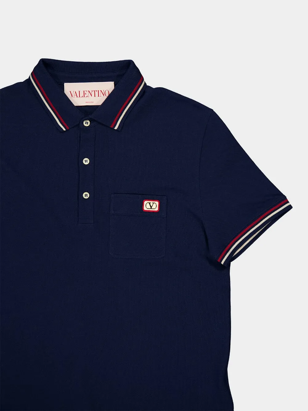 Navy Embroidered Dreamatic Cotton Polo Shirt sold by Fashion Clinic product image thumbnail 3