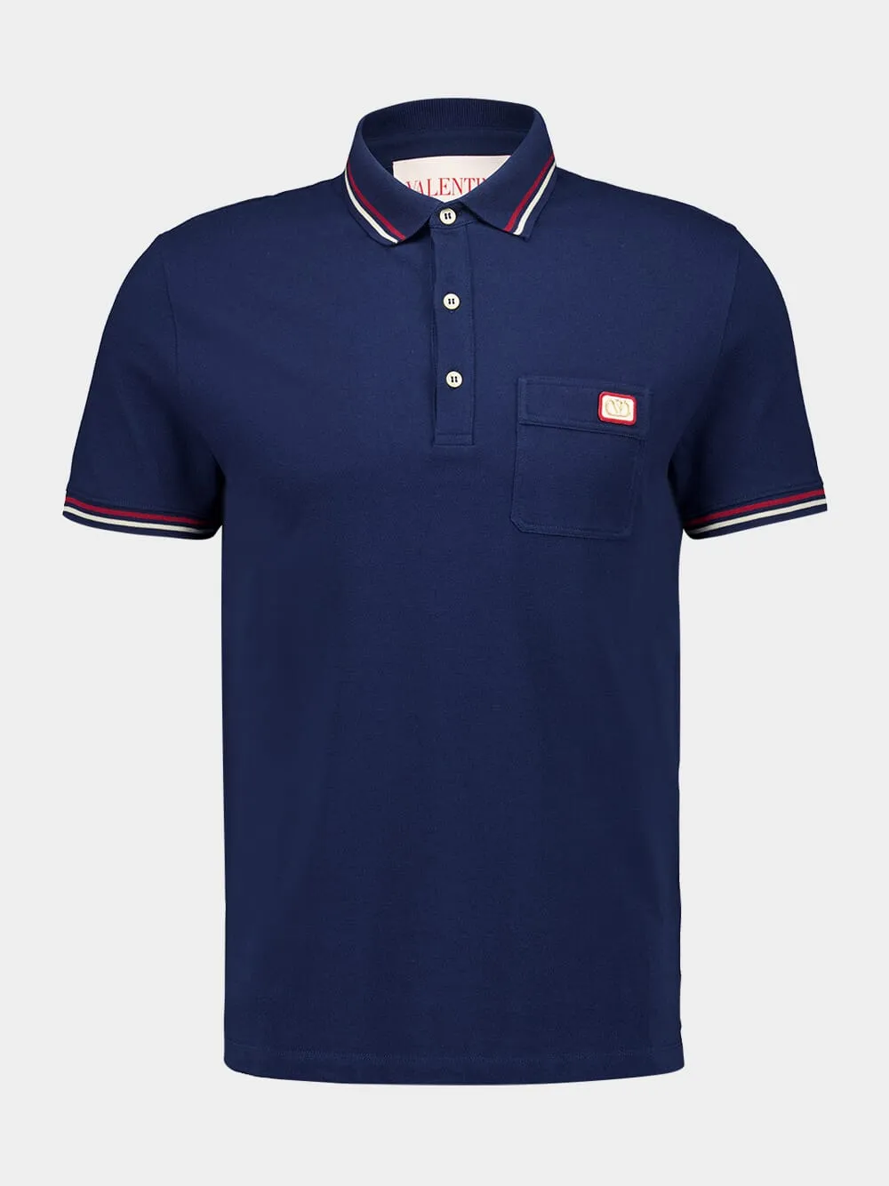 Navy Embroidered Dreamatic Cotton Polo Shirt sold by Fashion Clinic