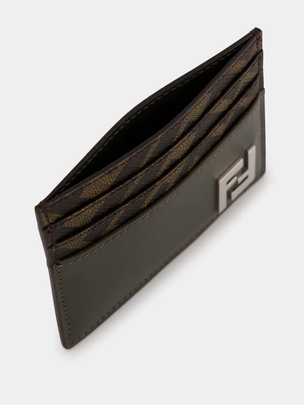 Khaki Green FF Squared Card Holder sold by Fashion Clinic product image thumbnail 3