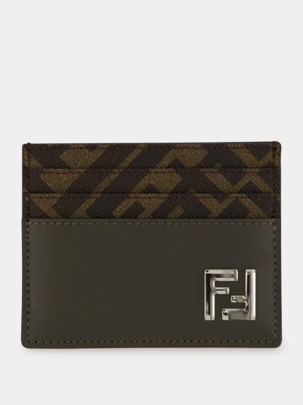 Khaki Green FF Squared Card Holder sold by Fashion Clinic