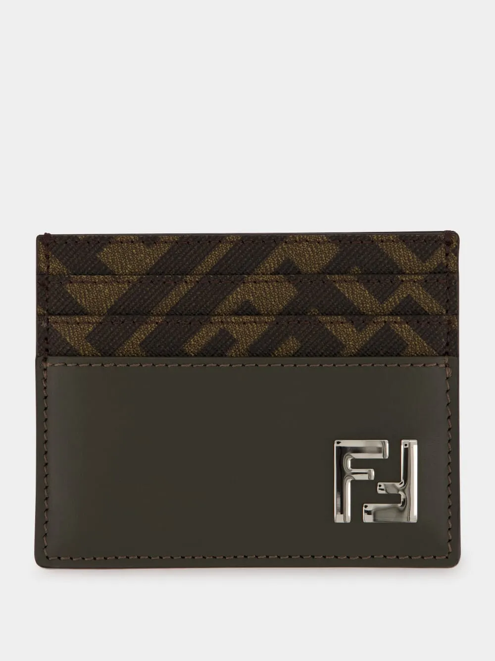 Khaki Green FF Squared Card Holder sold by Fashion Clinic