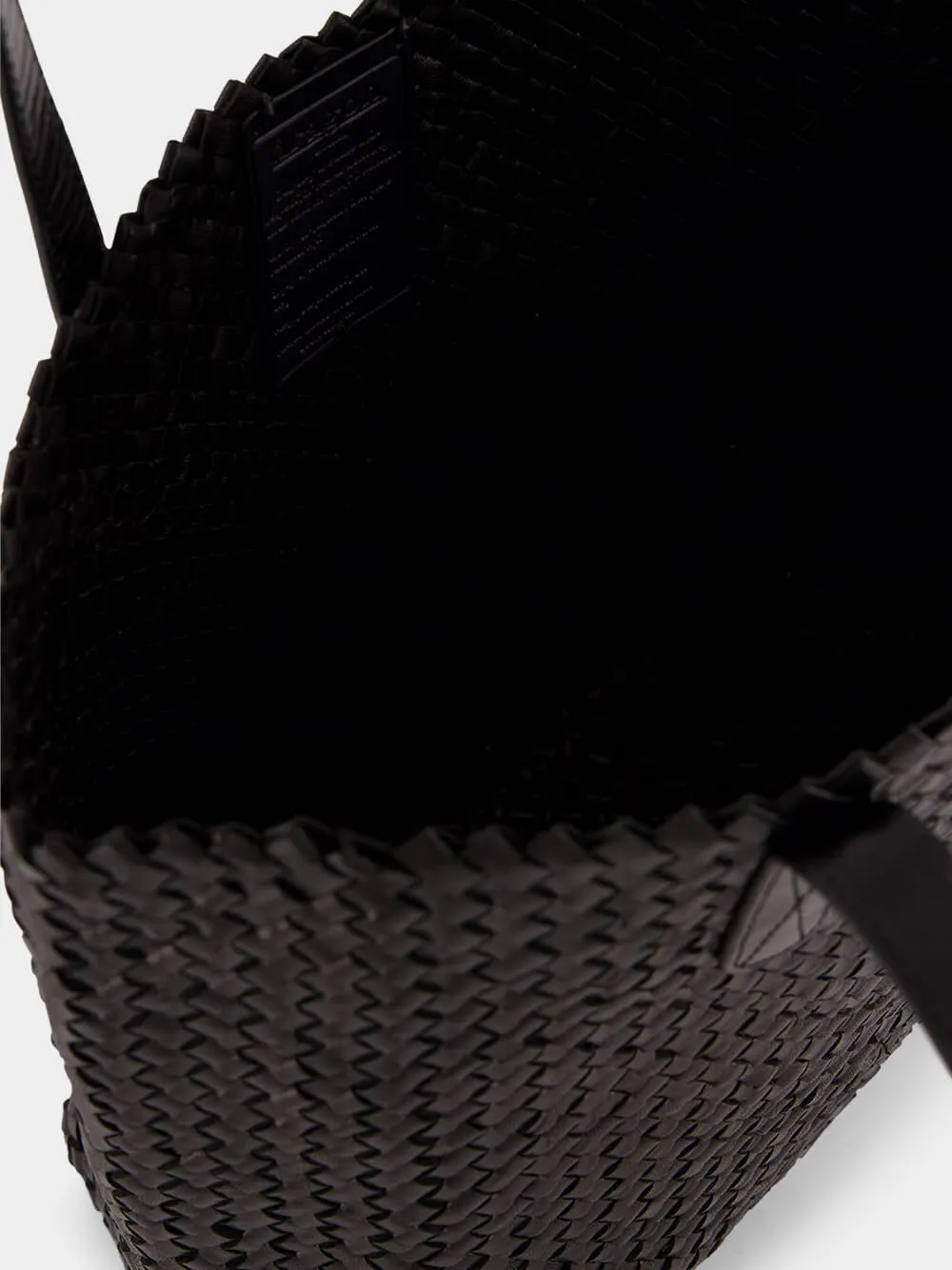 Black Woven Leather Shoulder Bag sold by Fashion Clinic product image thumbnail 5
