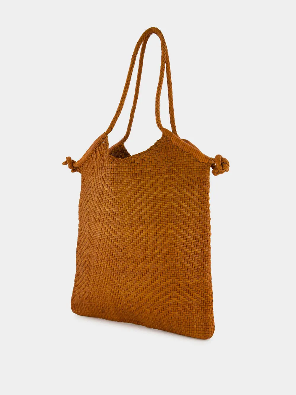 Camel Woven Leather Minga Tote Bag sold by Fashion Clinic product image thumbnail 3
