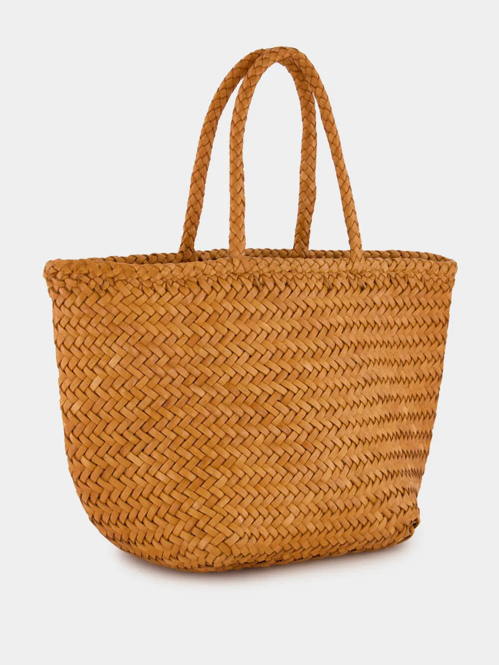 Camel Grace Small Woven Leather Basket Bag sold by Fashion Clinic product image thumbnail 2