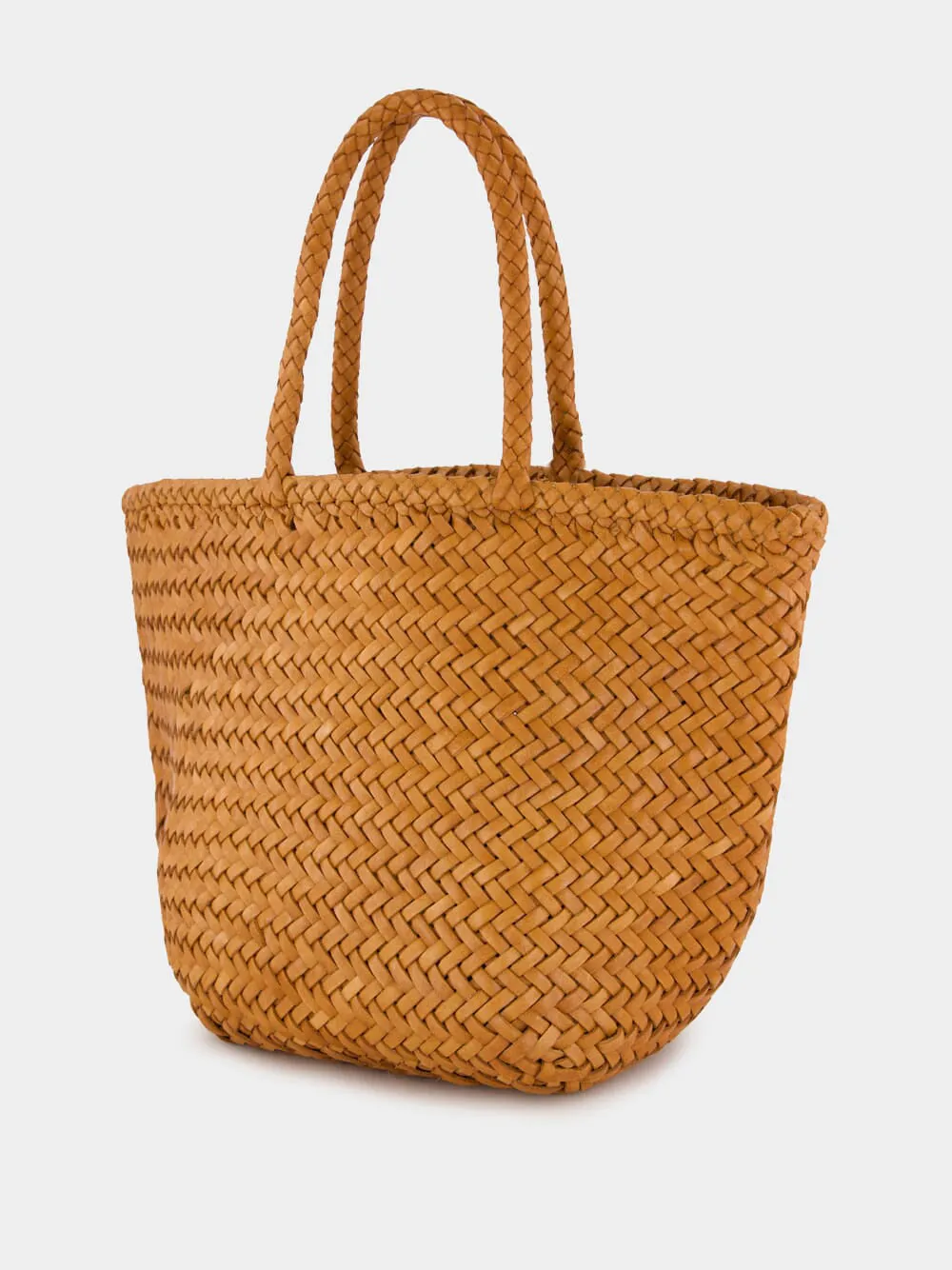 Camel Grace Small Woven Leather Basket Bag sold by Fashion Clinic product image thumbnail 4