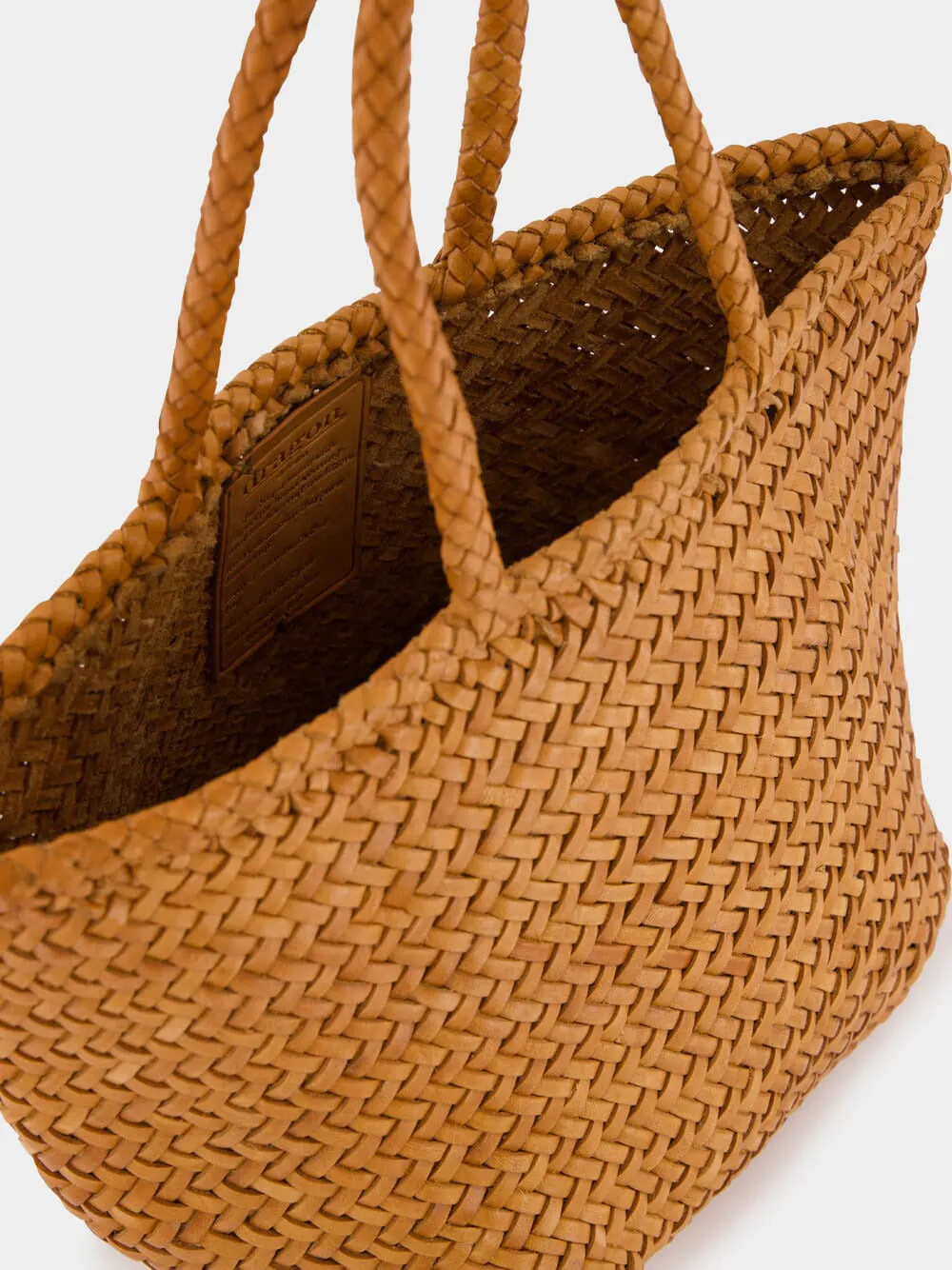 Camel Grace Small Woven Leather Basket Bag sold by Fashion Clinic product image thumbnail 5