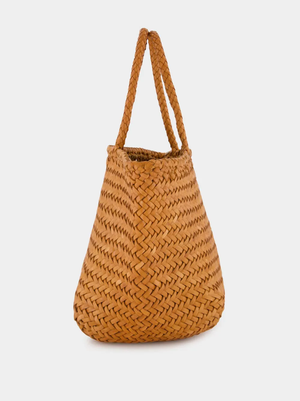 Camel Grace Small Woven Leather Basket Bag sold by Fashion Clinic product image thumbnail 3