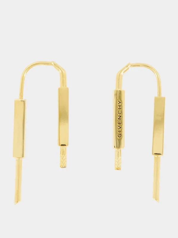 Gold U Lock Earrings made by Givenchy