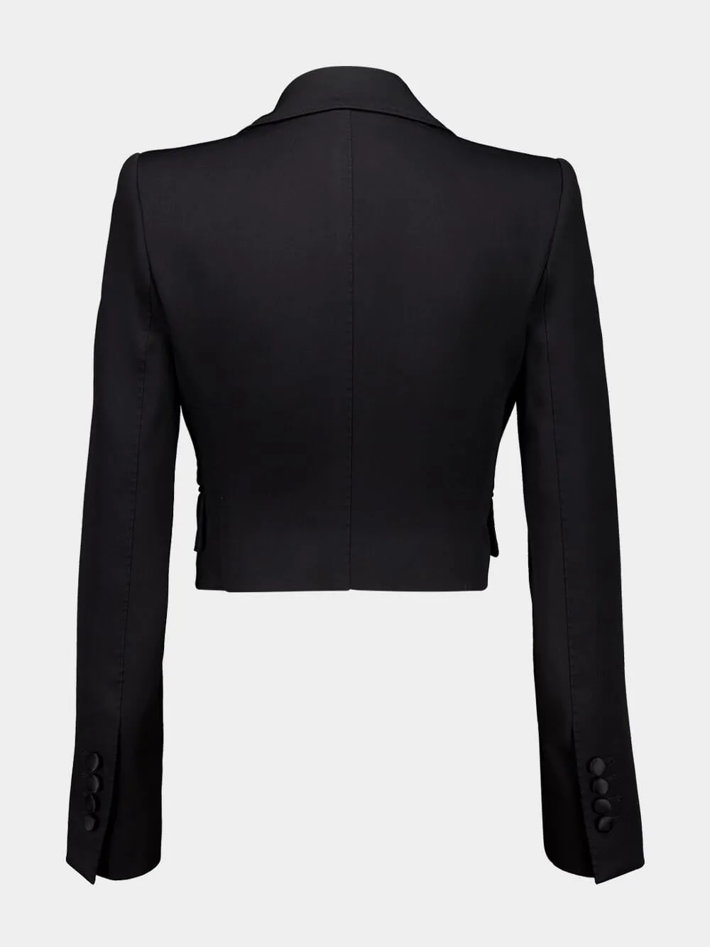 Black Short Wool Gabardine Jacket sold by Fashion Clinic product image thumbnail 2
