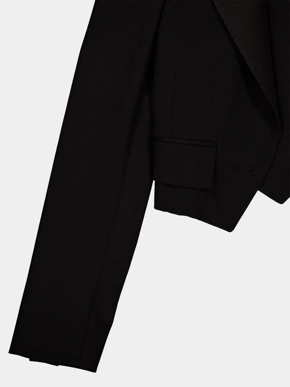 Black Short Wool Gabardine Jacket sold by Fashion Clinic product image thumbnail 4
