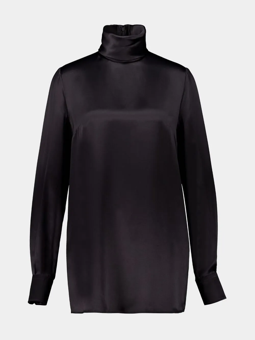 Black Silk Satin Blouse sold by Fashion Clinic product image thumbnail 2