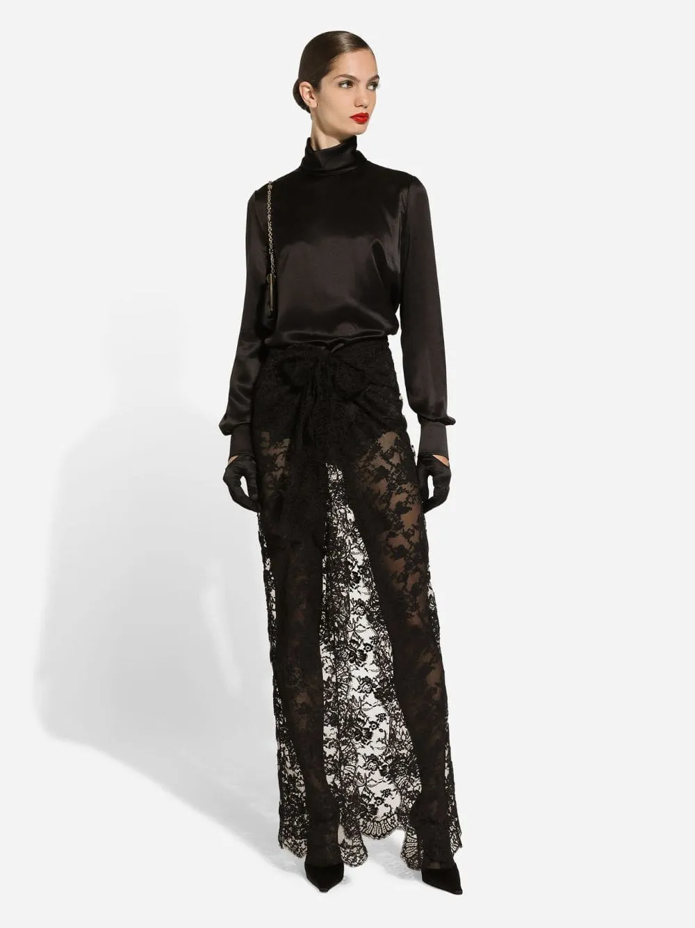 Black Silk Satin Blouse sold by Fashion Clinic