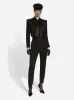 Black Tailored Wool Gabardine Tuxedo Pants sold by Fashion Clinic