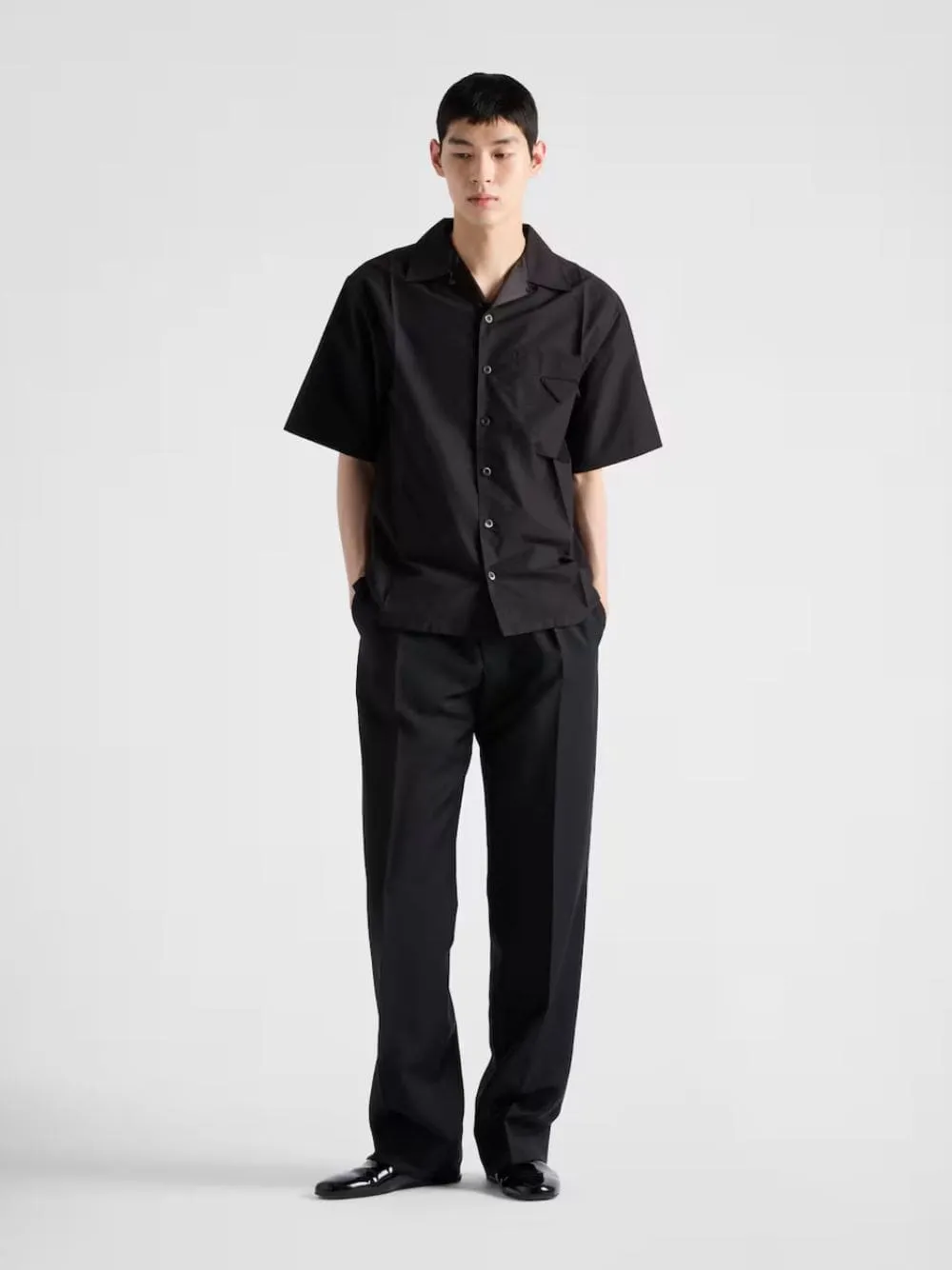 Black Technical Cotton Short-Sleeved Shirt sold by Fashion Clinic product image thumbnail 2