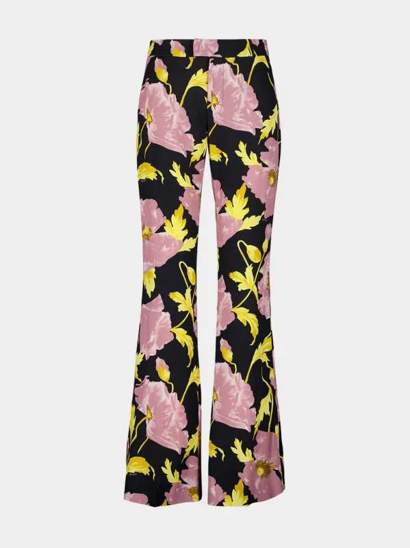 Black Floral Saturday Night Pants sold by Fashion Clinic