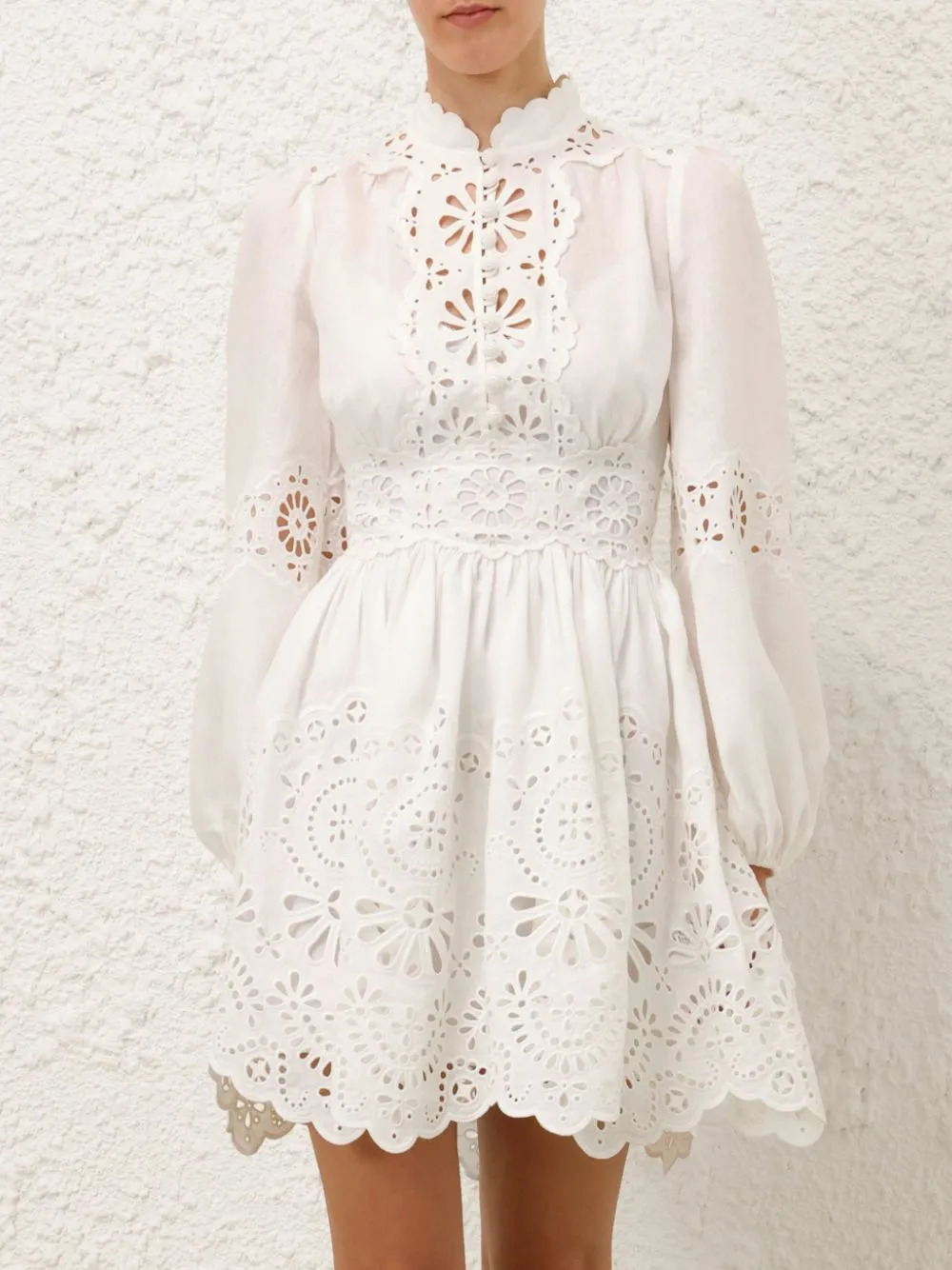 Ivory Acacia Broderie Mini Dress sold by Fashion Clinic product image thumbnail 2
