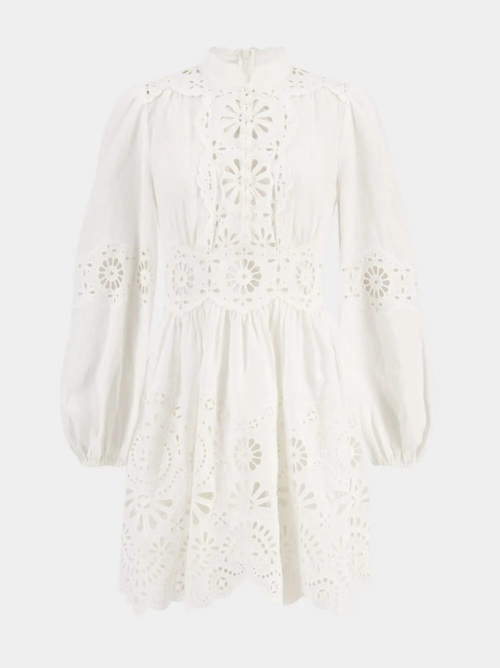 Ivory Acacia Broderie Mini Dress sold by Fashion Clinic