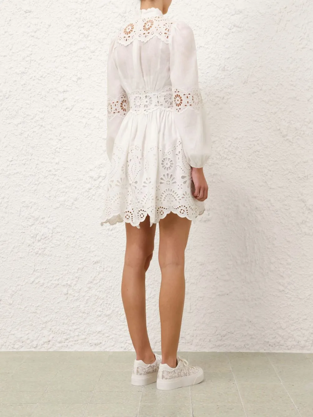 Ivory Acacia Broderie Mini Dress sold by Fashion Clinic product image thumbnail 4
