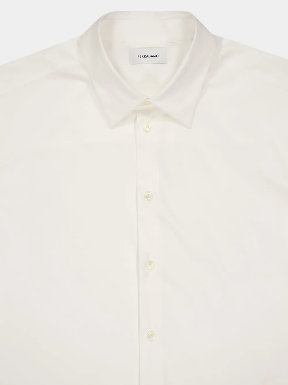 White Stretch Cotton Poplin Shirt sold by Fashion Clinic product image thumbnail 3
