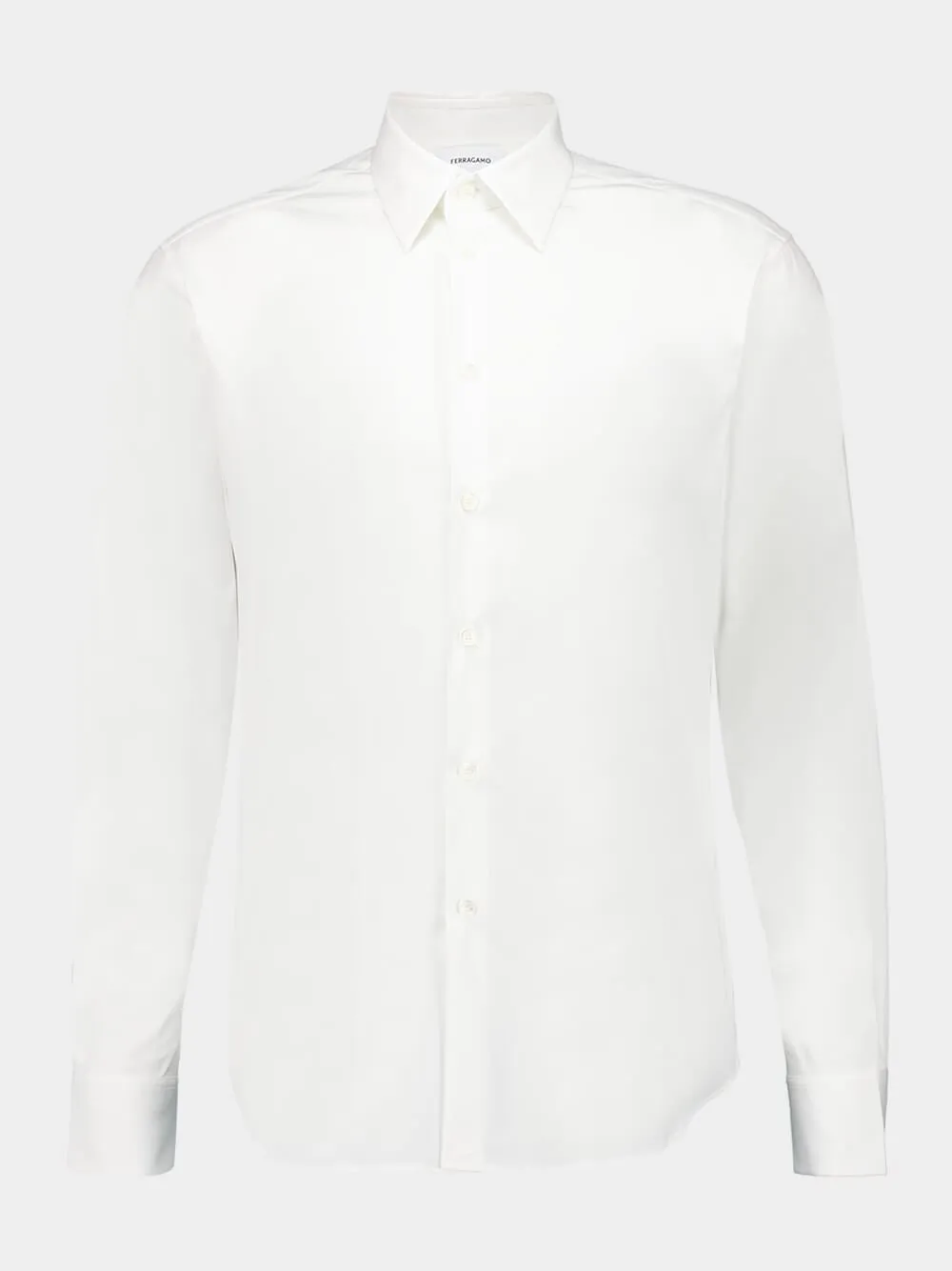 White Stretch Cotton Poplin Shirt sold by Fashion Clinic