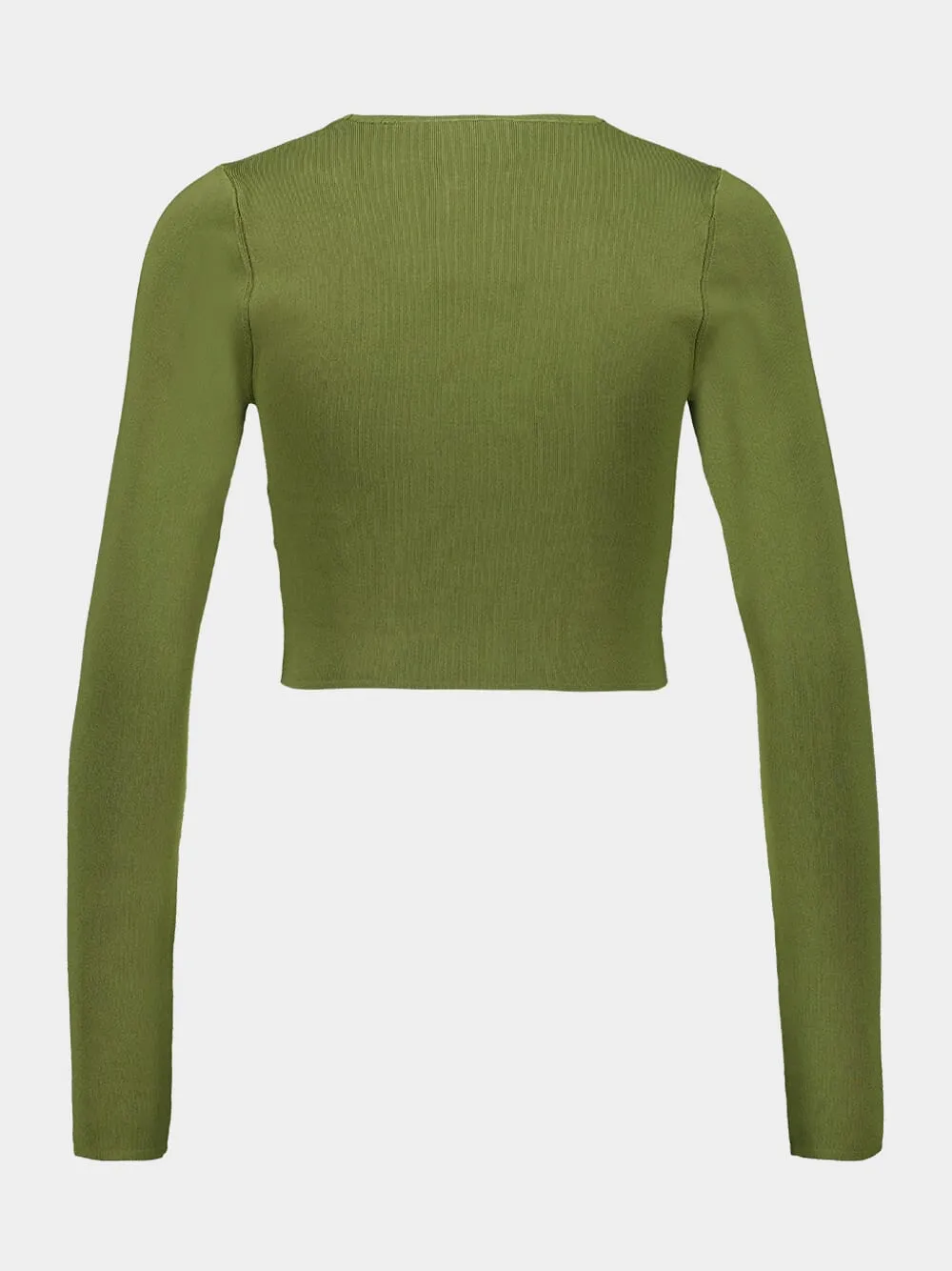 Khaki Green Wylie Knit Scoop Cropped Top sold by Fashion Clinic product image thumbnail 2