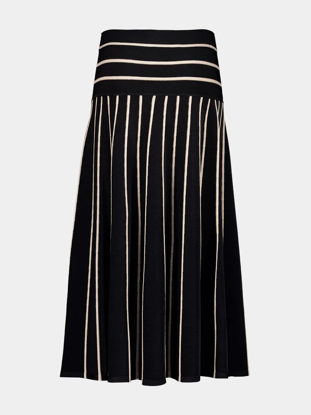 Black Crush Stripe Midi Skirt sold by Fashion Clinic product image thumbnail 3