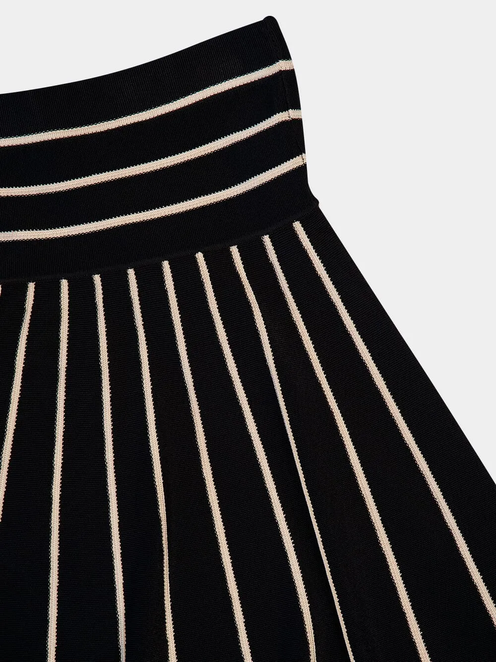 Black Crush Stripe Midi Skirt sold by Fashion Clinic product image thumbnail 5