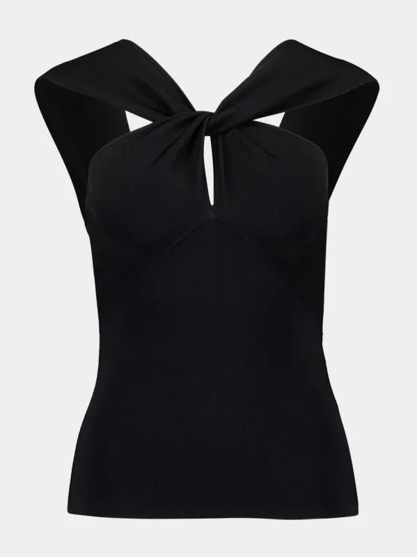 Black Crush Halter Neck Top sold by Fashion Clinic