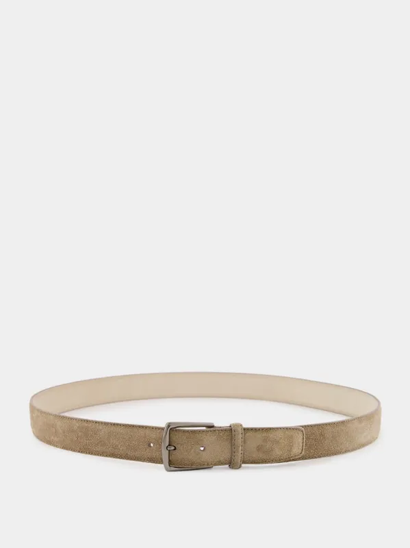 Beige Suede Leather Belt sold by Fashion Clinic