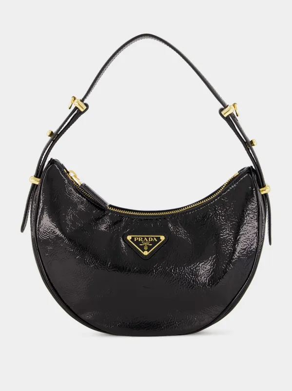 Black Arqué Naplak Leather Shoulder Bag sold by Fashion Clinic