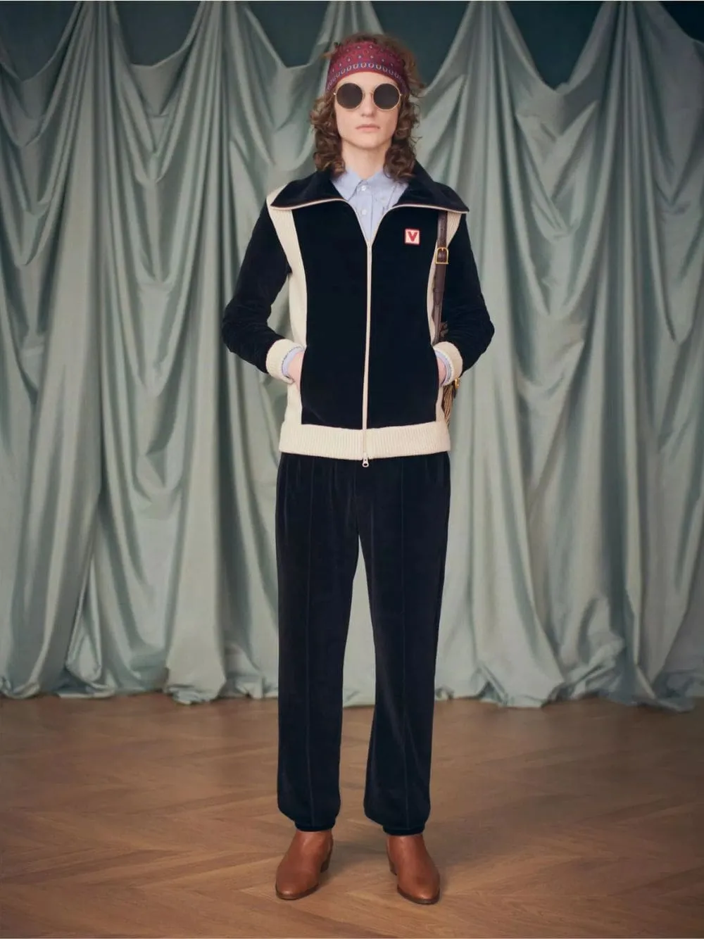 Black Chenille Jogging Trousers sold by Fashion Clinic product image thumbnail 2