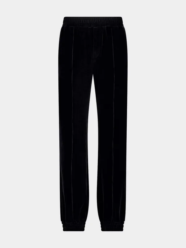 Black Chenille Jogging Trousers made by Valentino Garavani