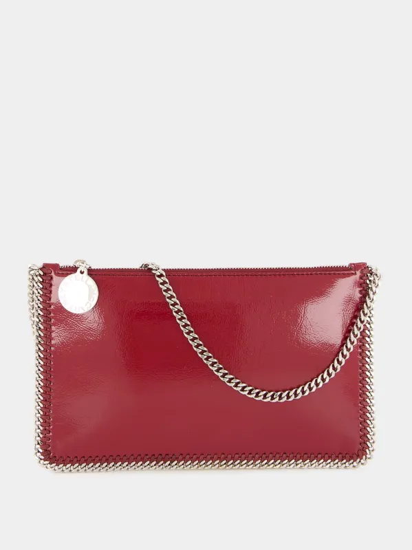 Burgundy Crinkled Patent Alter Mat Pochette with Chain sold by Fashion Clinic