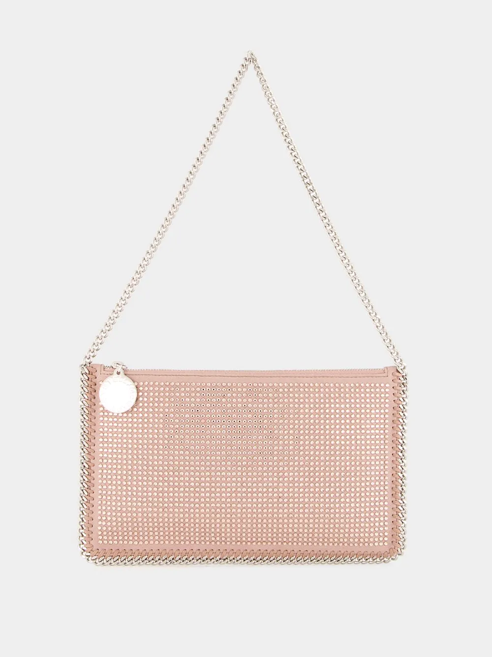 Pink Crystal-Embellished Alter Suede Pochette with Chain sold by Fashion Clinic product image thumbnail 2