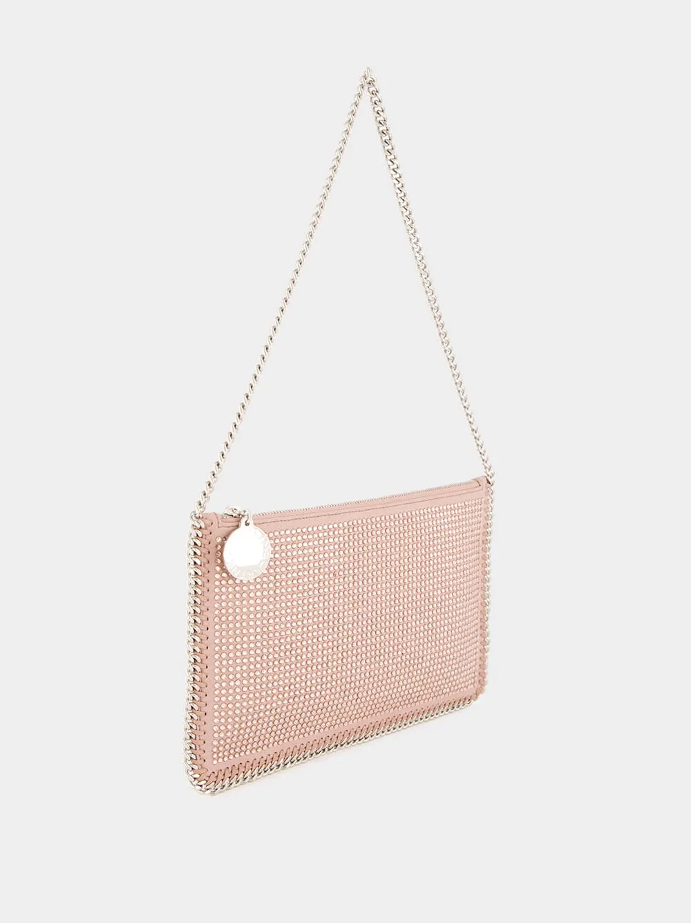 Pink Crystal-Embellished Alter Suede Pochette with Chain sold by Fashion Clinic product image thumbnail 3